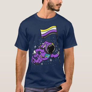 Camiseta Astronauta Não-Binário No Orgulho Não-Binário Espa