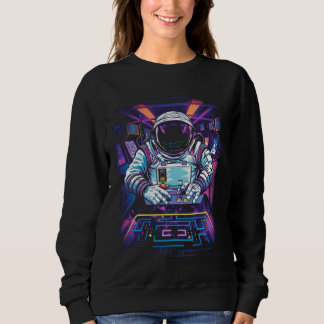 Camiseta Astronauta Neon Exploração Espacial Cósmica Gráfic