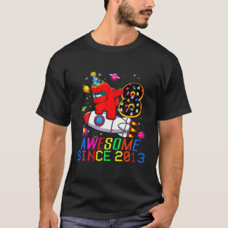 Camiseta Astronauta Nível 8 Entre Bater Conosco 8º Nascimen
