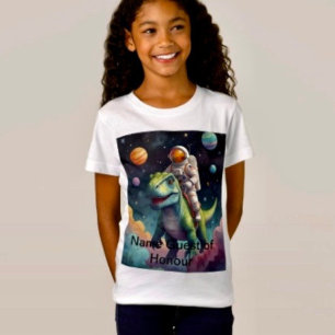 Camiseta Astronauta no Dino no Espaço