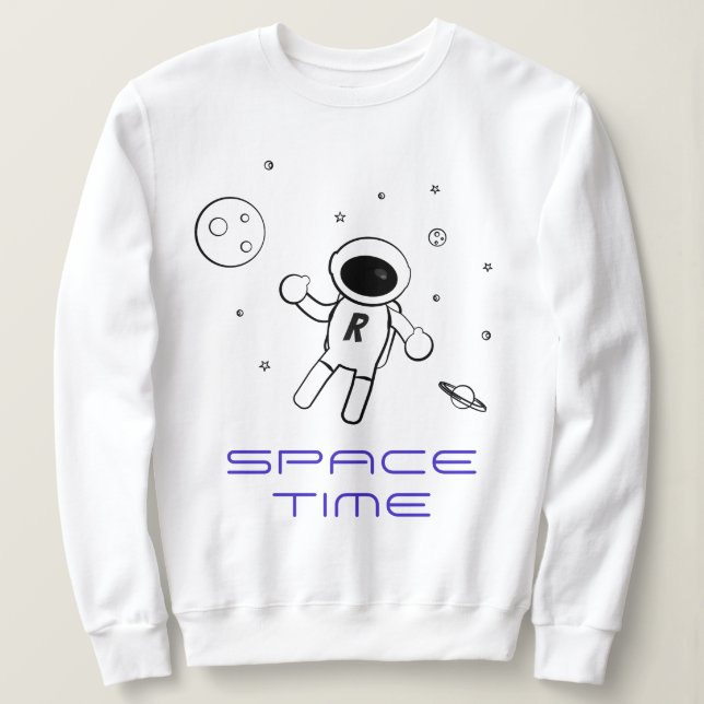 Camiseta Astronauta no Espaço - Arte em Preto, Branco e Rox (Frente do Design)