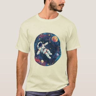 Camiseta Astronauta no Espaço Colorido