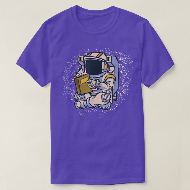 Camiseta Astronauta no Espaço com estrelas de boa leitura e (Frente do Design)