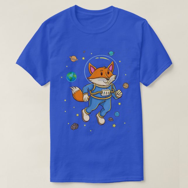 Camiseta Astronauta no espaço para o Amante de os animais F (Frente do Design)