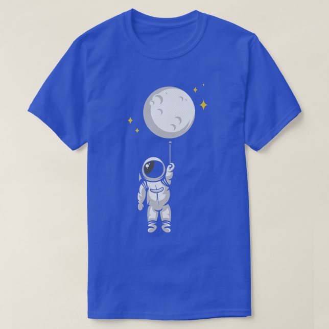 Camiseta Astronauta No Espaço Segurando Balão (Frente do Design)