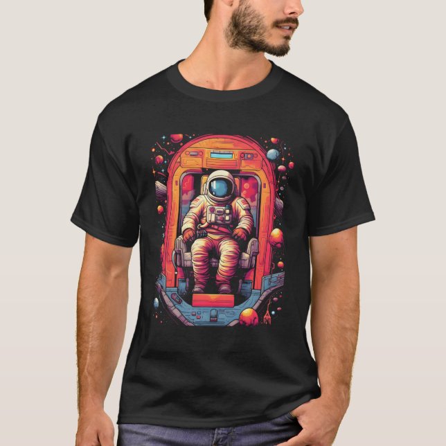 Camiseta Astronauta No Planeta Espacial (Frente)