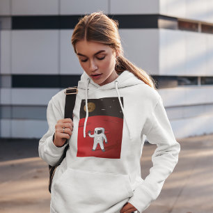 Camiseta Astronauta no Planeta Vermelho do Explorador Espac