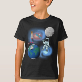 Camiseta Astronauta no Tema da Galáxia Espacial