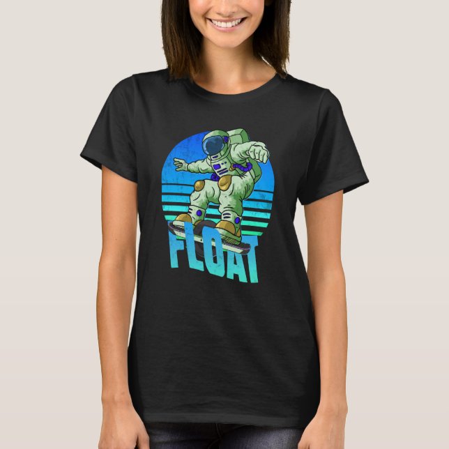 Camiseta astronauta OneWheelat Roda flutuante (Frente)