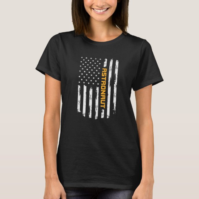 Camiseta Astronauta Orgulhosa Carrer Positivo Vintage Ameri (Frente)