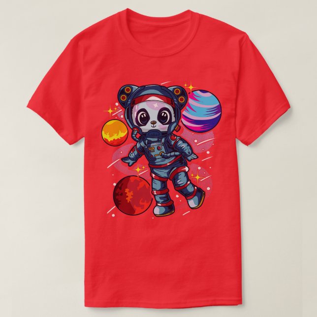 Camiseta Astronauta Panda Bear No Espaço (Frente do Design)
