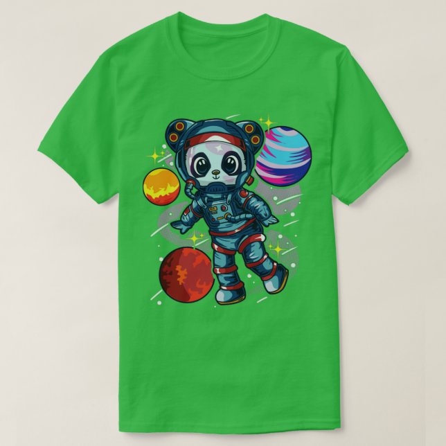 Camiseta Astronauta Panda Bear No Espaço (Frente do Design)