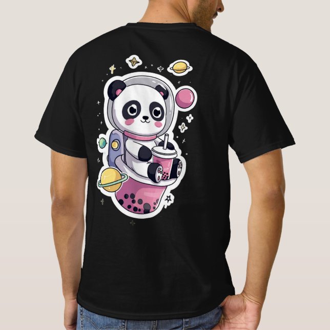 Camiseta Astronauta Panda Boba Tea panda espacial fofo (Verso)
