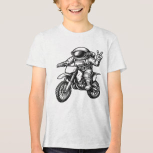 Camiseta Astronauta Pilotando Moto de Trilha