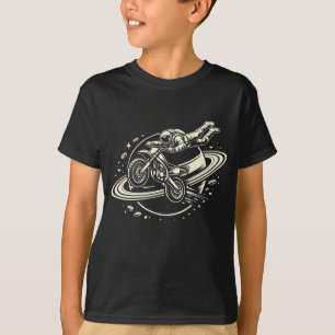Camiseta Astronauta Piloto de Moto Saturno