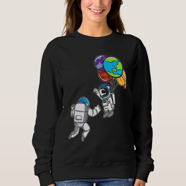 Camiseta Astronauta Planeta Balão de Exploração do Espaço E (Frente)