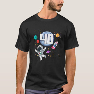 Camiseta Astronauta Planetas Espaciais aniversário de 40 an