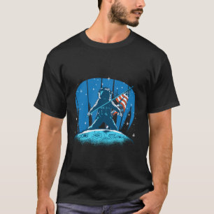 Camiseta Astronauta Pouso na Lua Dia da Independência 4 de