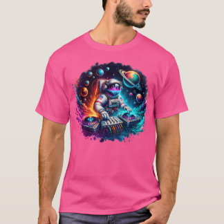 Camiseta Astronauta Psicodélico Música DJ Psytrance Techno