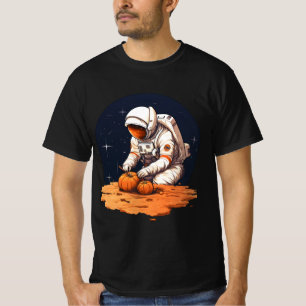 Camiseta Astronauta Pumpkin Esculpida em Marte - Halloween