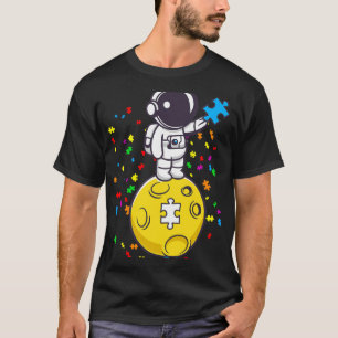 Camiseta Astronauta Puzzle Balão Conscientização do Autismo