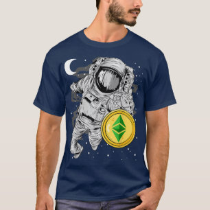 Camiseta Astronauta Que Atinge A Moeda Ética Clássica Do Ee