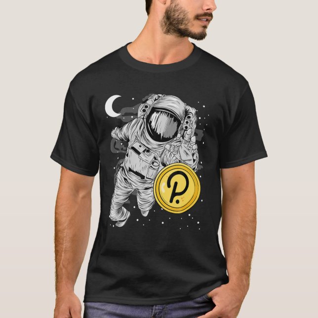 Camiseta Astronauta Que Atinge A Moeda Polkadot DOT À Lua C (Frente)