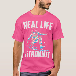 Camiseta Astronauta Real Skater Patinando O Espaço Do Fogue