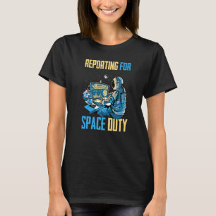 Camiseta Astronauta Relatando Espaço De Café De Imposto Esp