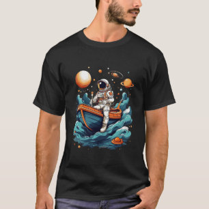 Camiseta Astronauta Removendo Camisa-T do Cosmo