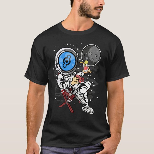 Camiseta Astronauta Retimento Da Moeda De Hélio Para A Lua  (Frente)