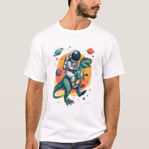 Camiseta "Astronauta Retro Andando T-Rex no Espaço Exterior