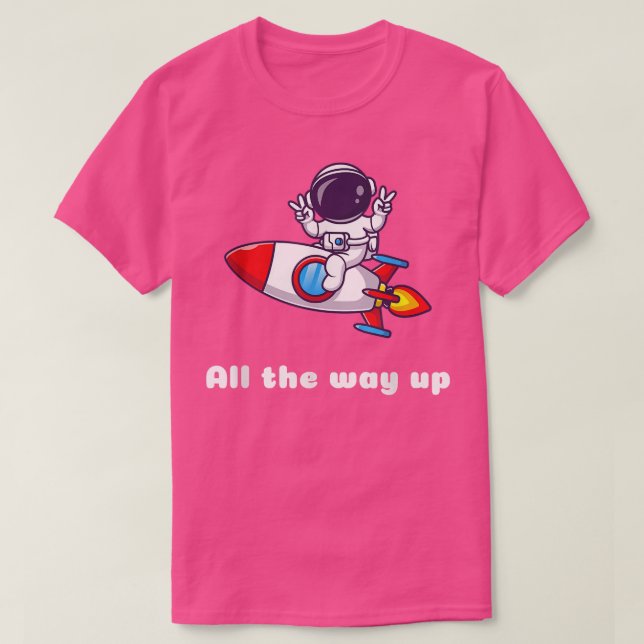 Camiseta Astronauta Rocket Comic Design - Presente até o fi (Frente do Design)