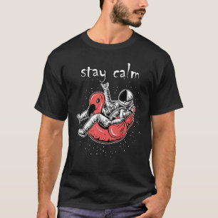 Camiseta Astronauta Saindo No Espaço Fique Calmo Gráfico