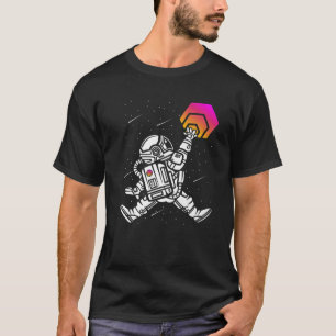 Camiseta Astronauta Salta A Moeda HEX Para O Token Crypto D