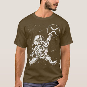 Camiseta Astronauta Salta A Moeda XRP Para A Cripto Da Lua