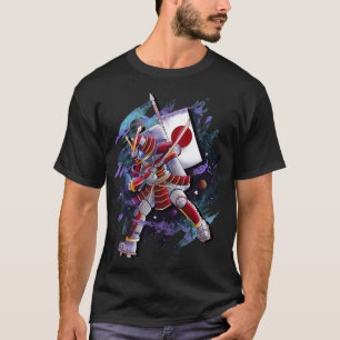 Camiseta Astronauta Samurai SciFi Japão Art Otaku Japonês
