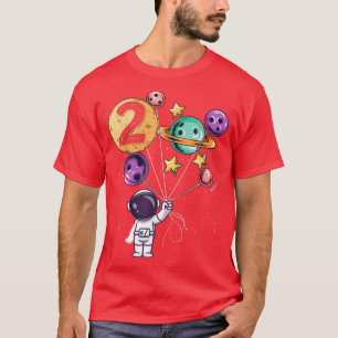 Camiseta Astronauta segundo aniversário Boys Girls Space lo