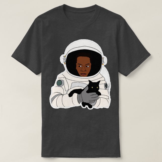 Camiseta Astronauta segurando gato (Frente do Design)