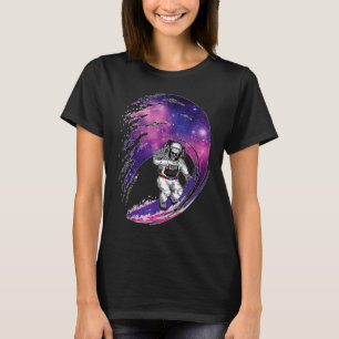 Camiseta Astronauta Skeleton Surfing Galaxy Halloween