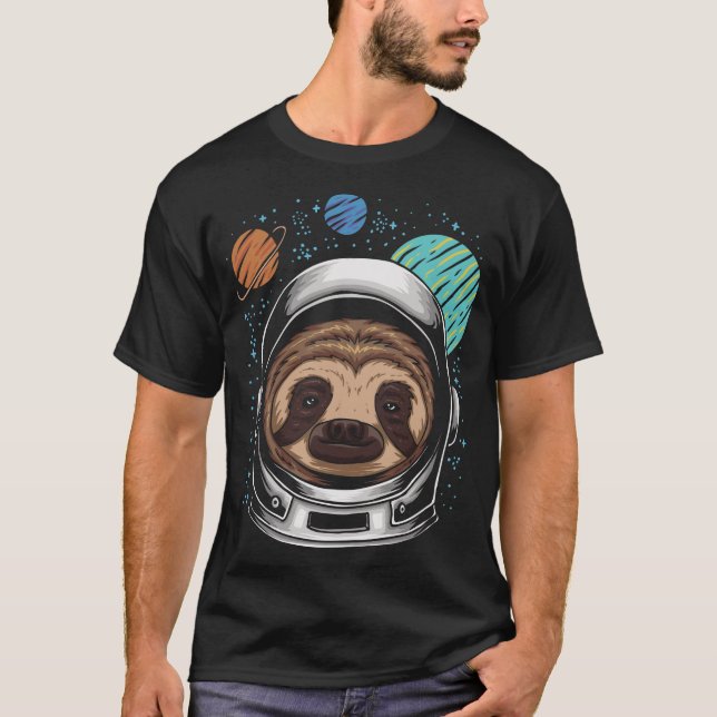 Camiseta Astronauta Sloth Helmet Space (Frente)