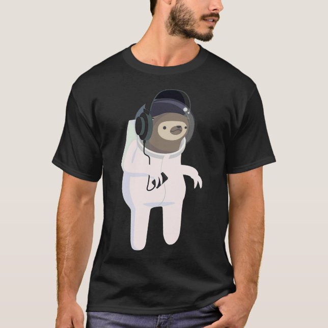 Camiseta Astronauta Sloth Sticker (Frente)