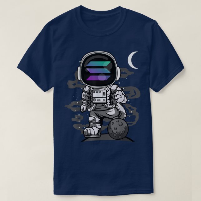 Camiseta Astronauta Solana Moin SOL Crypto The Moon Cryptoc (Frente do Design)