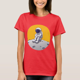 Camiseta Astronauta solitário na Camisa-Lua