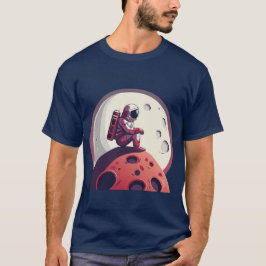 Camiseta Astronauta solitário na Camisa-Lua