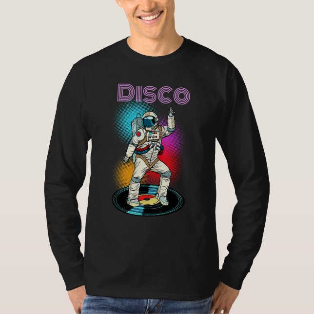 Camiseta Astronauta Space Disco Dancing Novelty Graphic Leg (Frente)