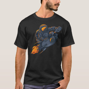 Camiseta Astronauta Surfando Na Arte De Foguete
