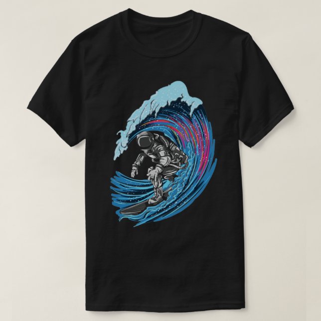 Camiseta Astronauta Surfer Na moda Space (Frente do Design)