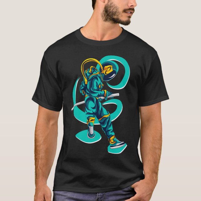 Camiseta Astronauta Sword Combatendo Espaço Astronauta do S (Frente)