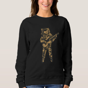Camiseta Astronauta Tocando Violão Em Luz Espacial